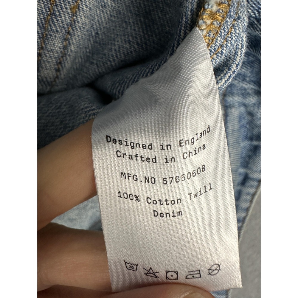 P&Co 304 Jeans Womens 18 36L Light Wash Blue Relaxed Cropped Denim Cargo NWT - Picture 3 of 12